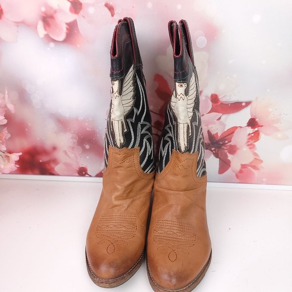 Sam Edelman Sheldon Cowboy Classic Western Boots Southwest Eagle Size 6.5 - Picture 3 of 9
